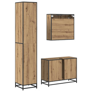 Σετ Επίπλων Μπάνιου 3 pcs Artisan Oak Επεξεργασμένο ξύλο - Pakobazaar