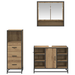 Σετ Επίπλων Μπάνιου 3 pcs Artisan Oak Επεξεργασμένο ξύλο - Pakobazaar