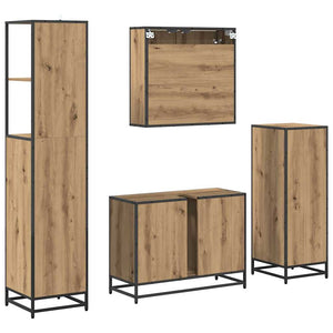 Σετ Επίπλων Μπάνιου 4 pcs artisan δρυς Επεξεργασμένο ξύλο - Pakobazaar