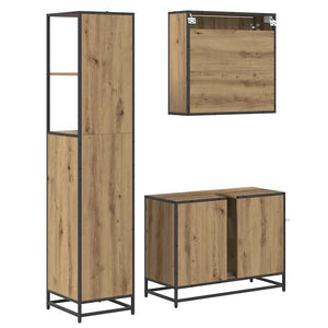 Σετ Επίπλων Μπάνιου 3 pcs Artisan Oak Επεξεργασμένο ξύλο - Pakobazaar