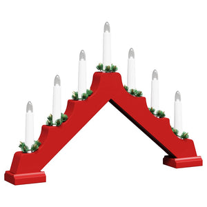 Γέφυρα με Χριστουγεννιάτικα Κεριά με 7 LED 3 pcs Κόκκινο - Pakobazaar