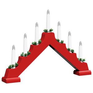 Γέφυρα με Χριστουγεννιάτικα Κεριά με 7 LED 3 pcs Κόκκινο - Pakobazaar