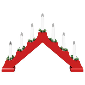 Γέφυρα με Χριστουγεννιάτικα Κεριά με 7 LED 3 pcs Κόκκινο - Pakobazaar