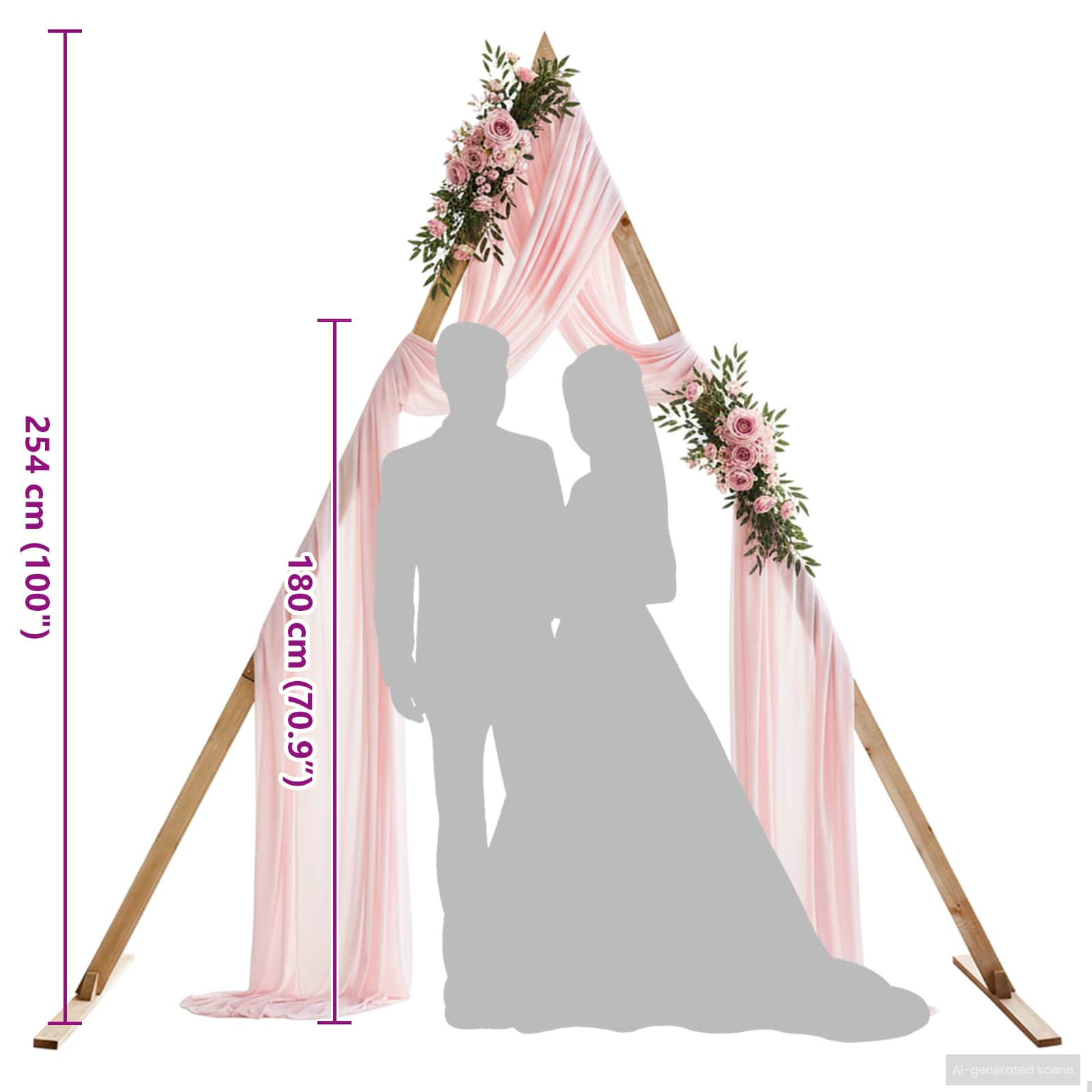 Αψίδα Γάμου Ανοιχτό καφέ 202 x 95 x 254 εκ Στερεό ξύλο πεύκου - Pakobazaar