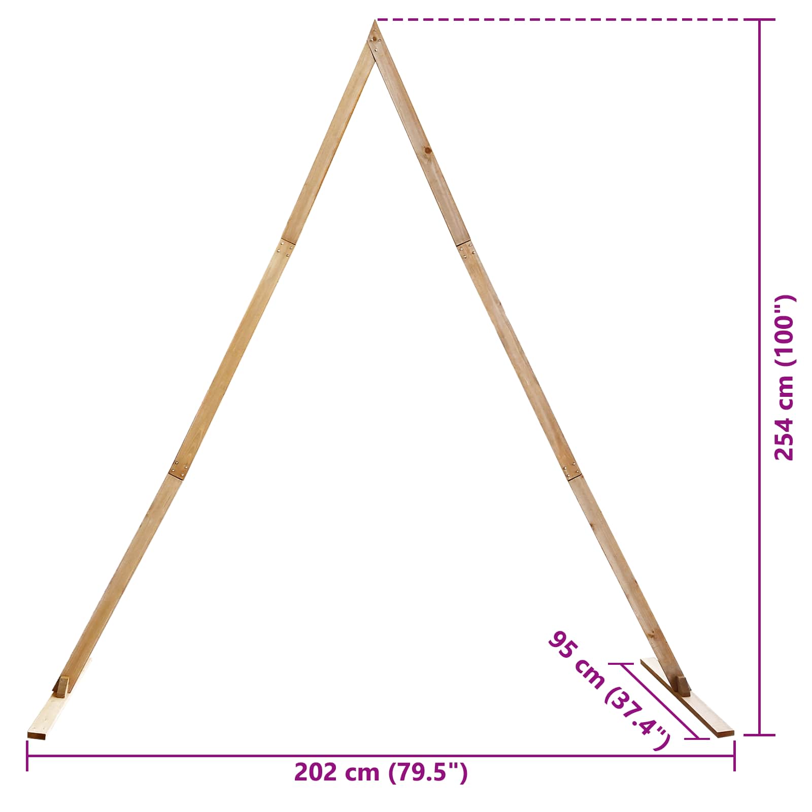Αψίδα Γάμου Ανοιχτό καφέ 202 x 95 x 254 εκ Στερεό ξύλο πεύκου - Pakobazaar