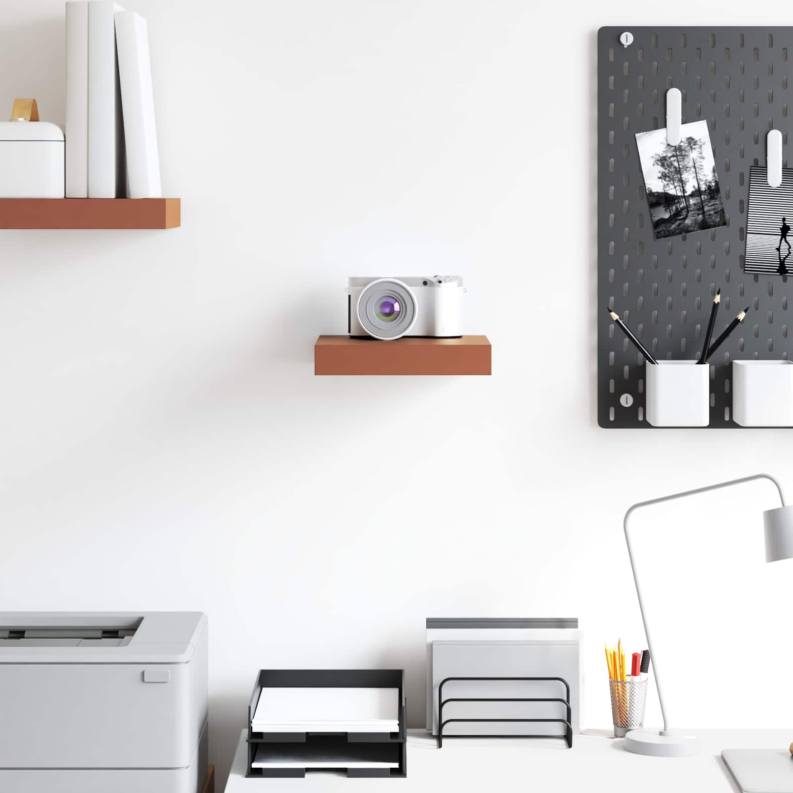 Ράφι Τοίχου Κόκκινο 23 x 23,5 x 4 εκ Επεξεργασμένο ξύλο