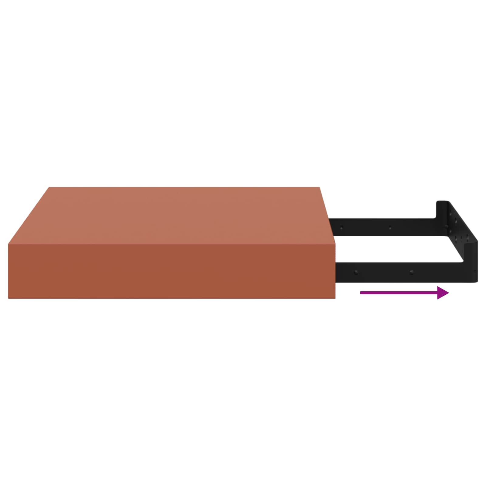 Ράφι Τοίχου 2 pcs Κόκκινο 23 x 23,5 x 4 εκ Επεξεργασμένο ξύλο