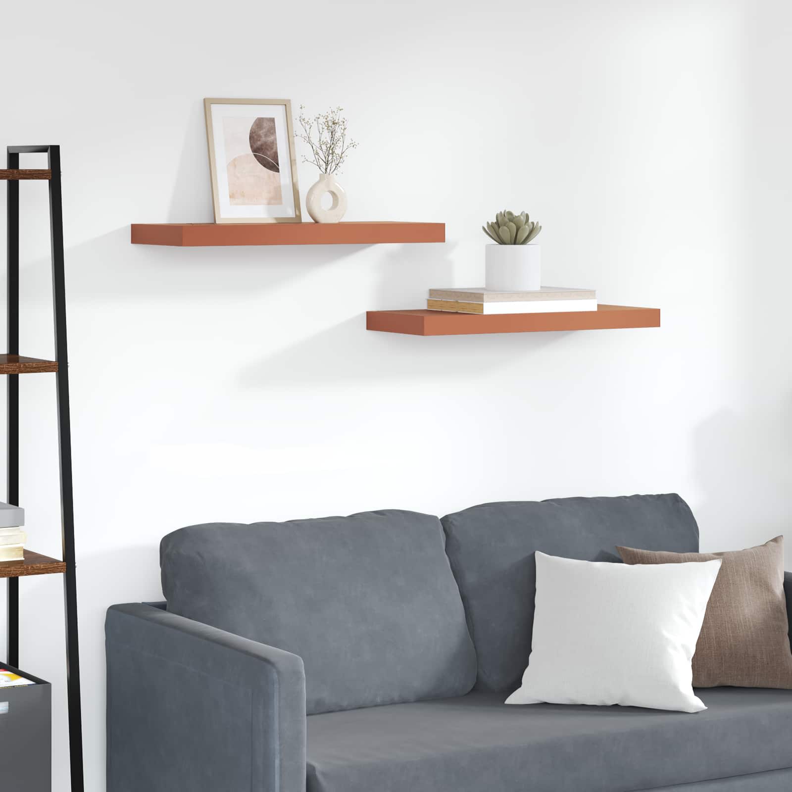Ράφι Τοίχου 2 pcs Κόκκινο 60 x 23 x 4 εκ. Επεξεργασμένο ξύλο - Pakobazaar