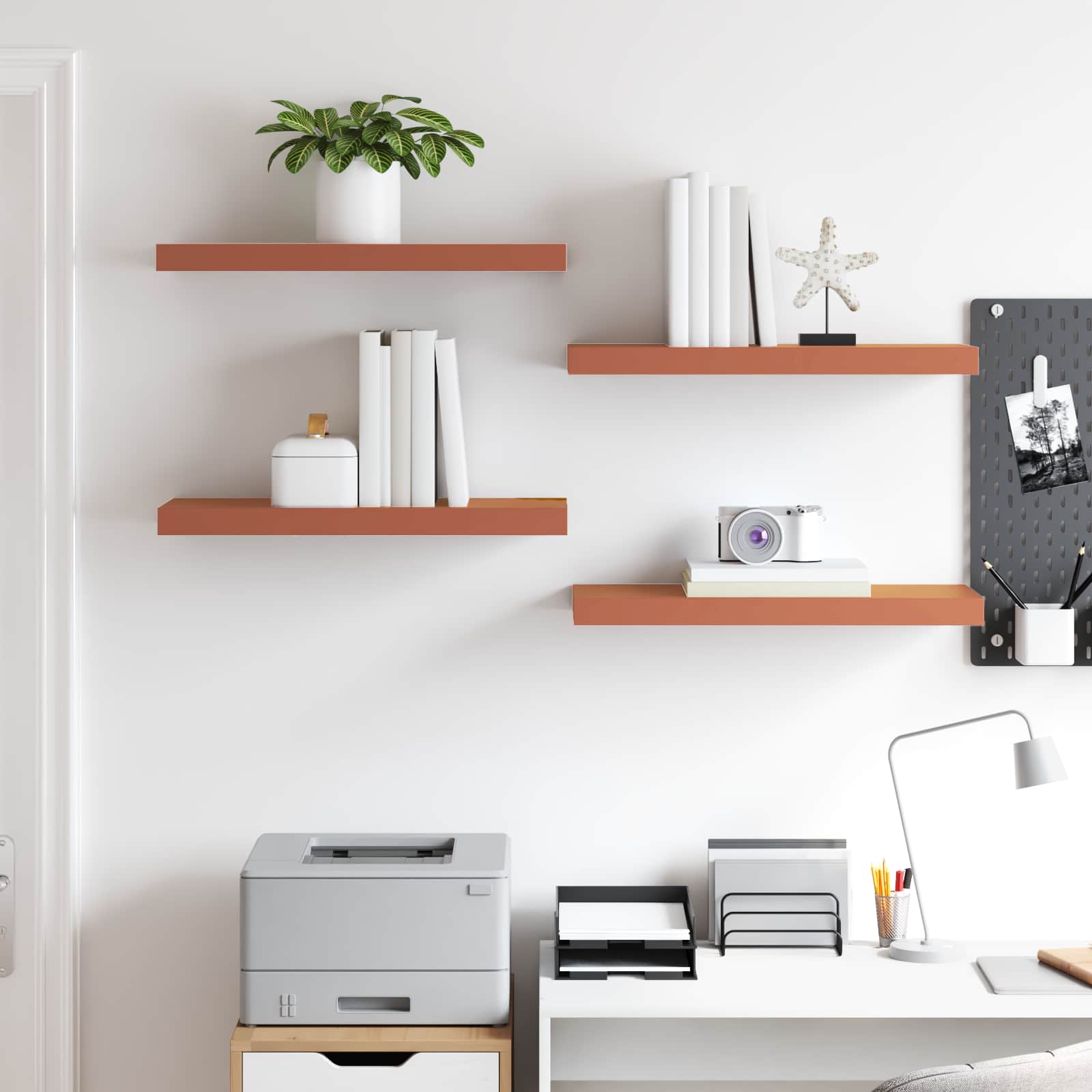 Ράφι Τοίχου 4 pcs Κόκκινο 60 x 23 x 4 εκ. Επεξεργασμένο ξύλο - Pakobazaar