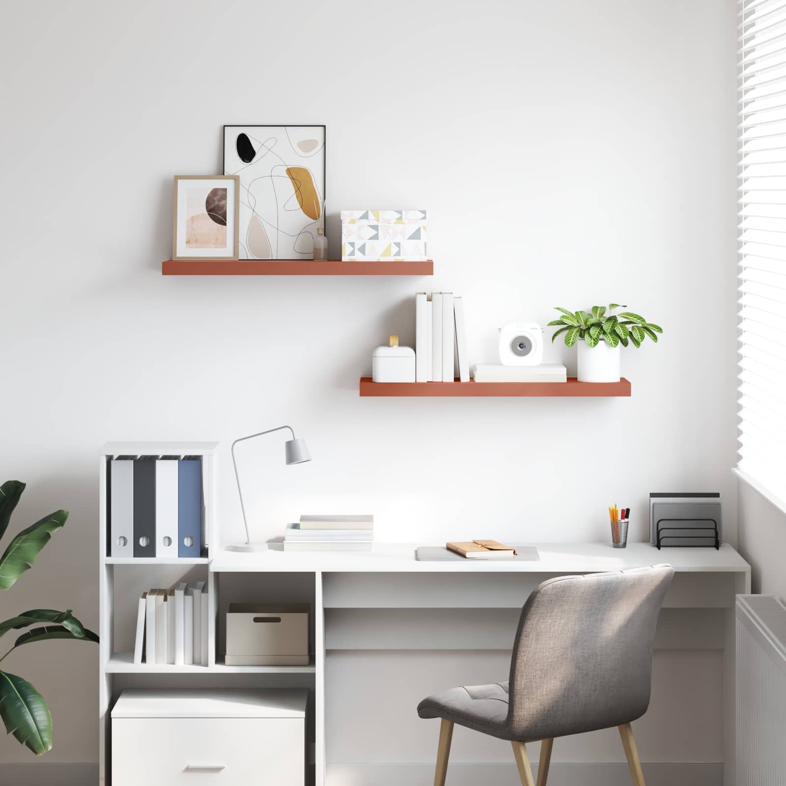 Ράφι Τοίχου 2 pcs Κόκκινο 80 x 23,5 x 4 εκ Επεξεργασμένο ξύλο