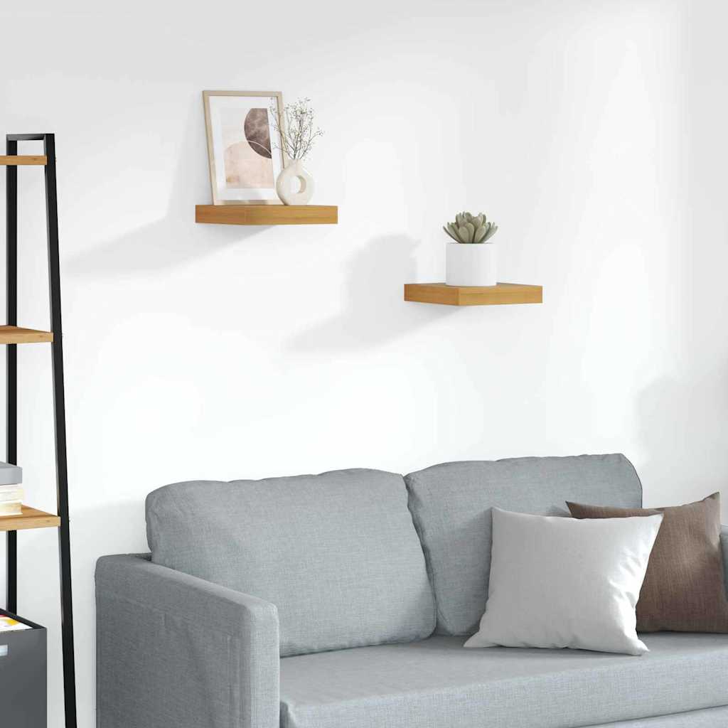 Ράφι Τοίχου 2 pcs Καφέ 23 x 23,5 x 4 εκ Επεξεργασμένο ξύλο - Pakobazaar