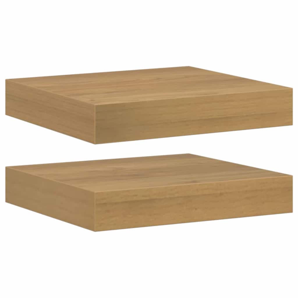 Ράφι Τοίχου 2 pcs Καφέ 23 x 23,5 x 4 εκ Επεξεργασμένο ξύλο - Pakobazaar