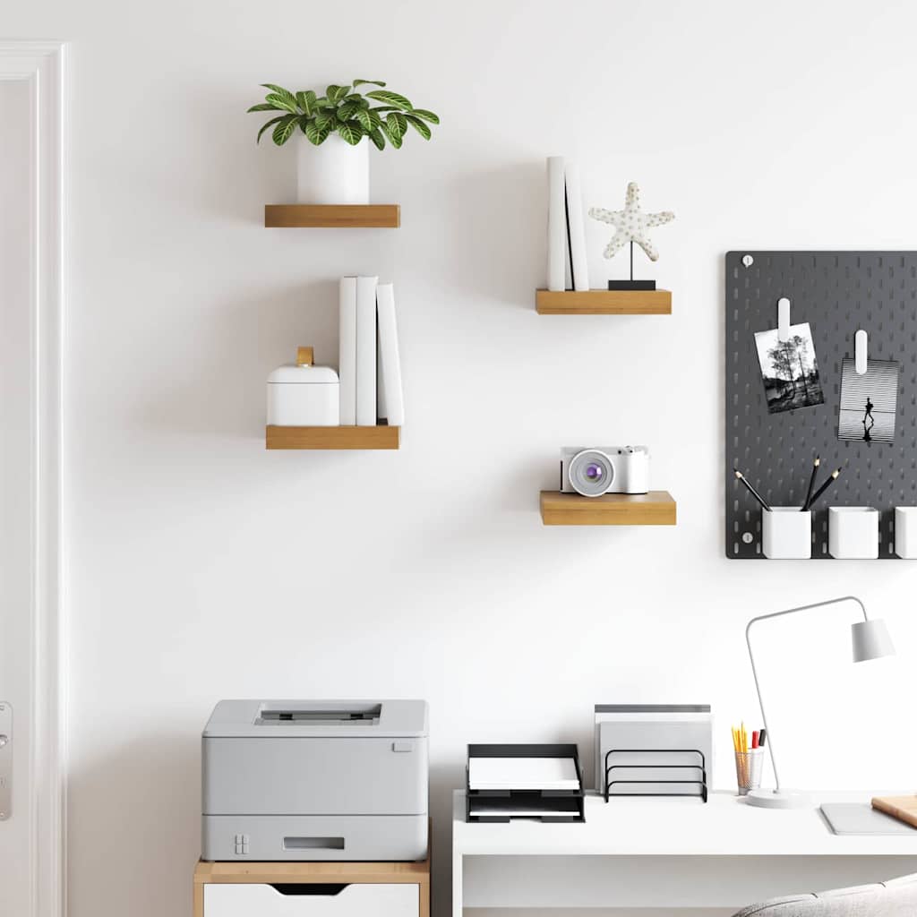 Ράφι Τοίχου 4 pcs Καφέ 23 x 23,5 x 4 εκ Επεξεργασμένο ξύλο