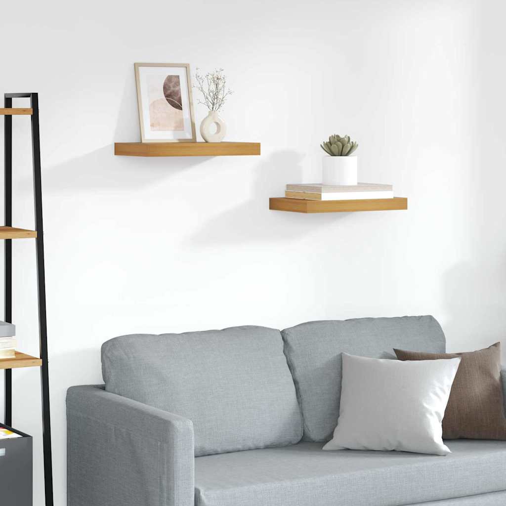 Ράφι Τοίχου 2 pcs Καφέ 40 x 23,5 x 4 εκ Επεξεργασμένο ξύλο - Pakobazaar
