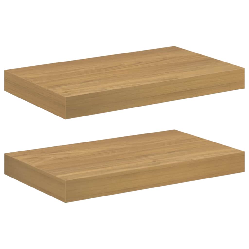 Ράφι Τοίχου 2 pcs Καφέ 40 x 23,5 x 4 εκ Επεξεργασμένο ξύλο - Pakobazaar
