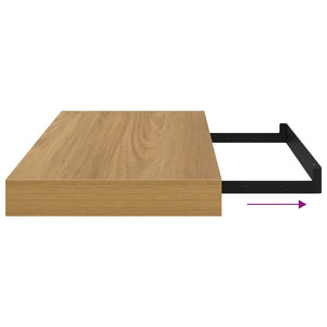 Ράφι Τοίχου Επιτοίχιο Καφέ 50 x 23,5 x 3,8 εκ