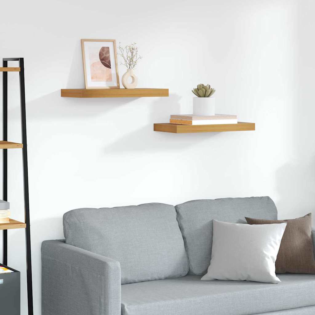 Ράφι Τοίχου 2 pcs Καφέ 50 x 23 x 4 εκ. Επεξεργασμένο ξύλο - Pakobazaar