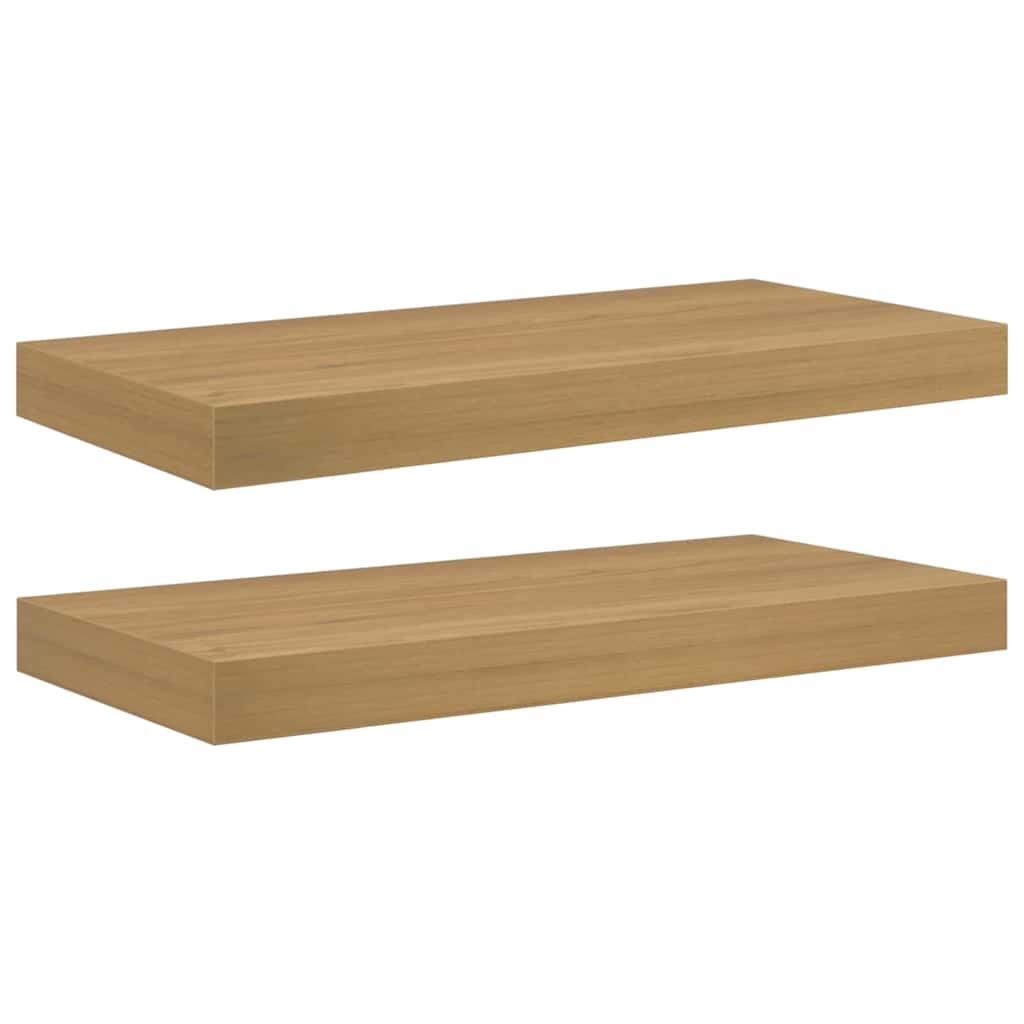 Ράφι Τοίχου 2 pcs Καφέ 50 x 23 x 4 εκ. Επεξεργασμένο ξύλο - Pakobazaar