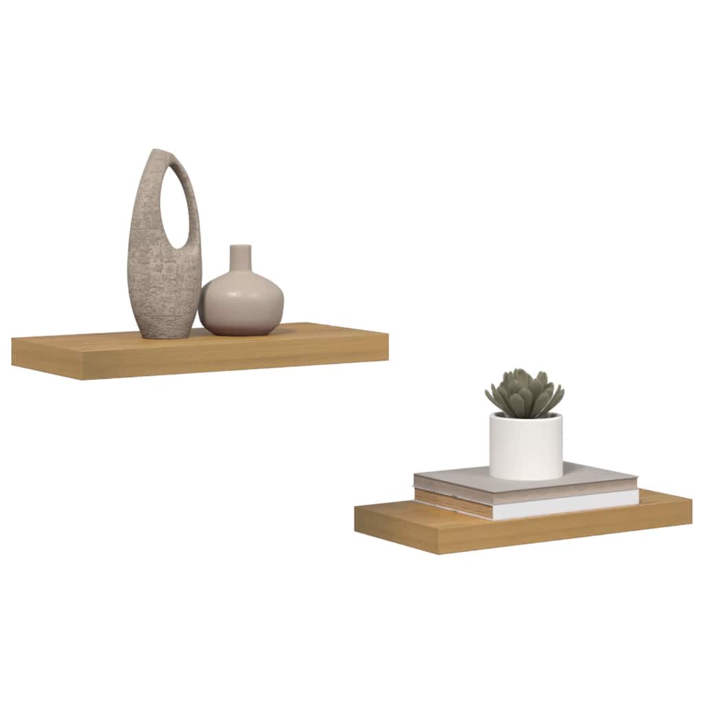 Ράφι Τοίχου 2 pcs Καφέ 50 x 23 x 4 εκ. Επεξεργασμένο ξύλο - Pakobazaar