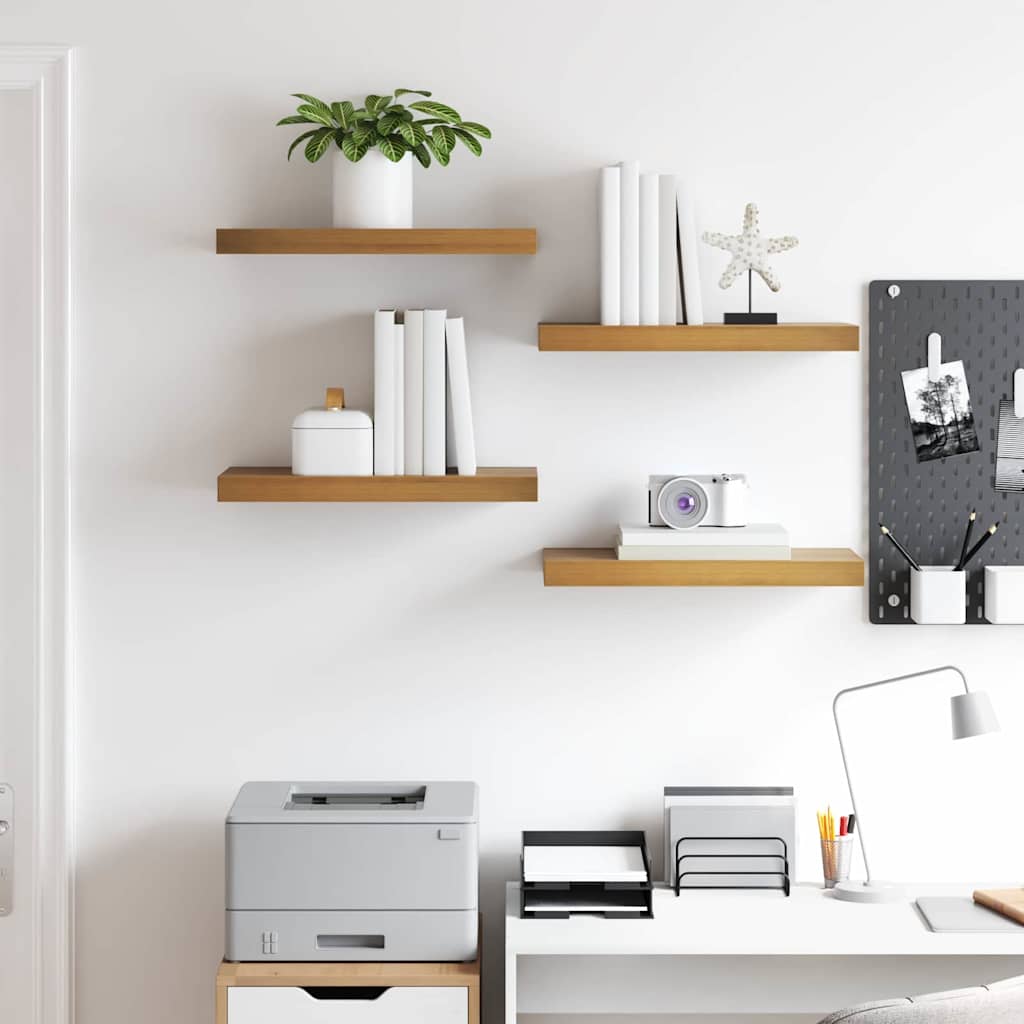 Ράφι Τοίχου 4 pcs Καφέ 50 x 23 x 4 εκ. Επεξεργασμένο ξύλο - Pakobazaar