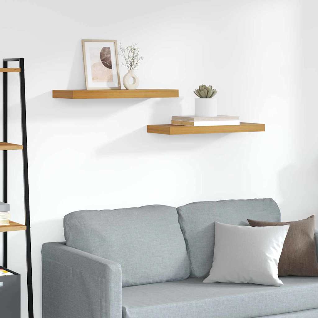Ράφι Τοίχου 2 pcs Καφέ 50 x 23 x 4 εκ. Επεξεργασμένο ξύλο