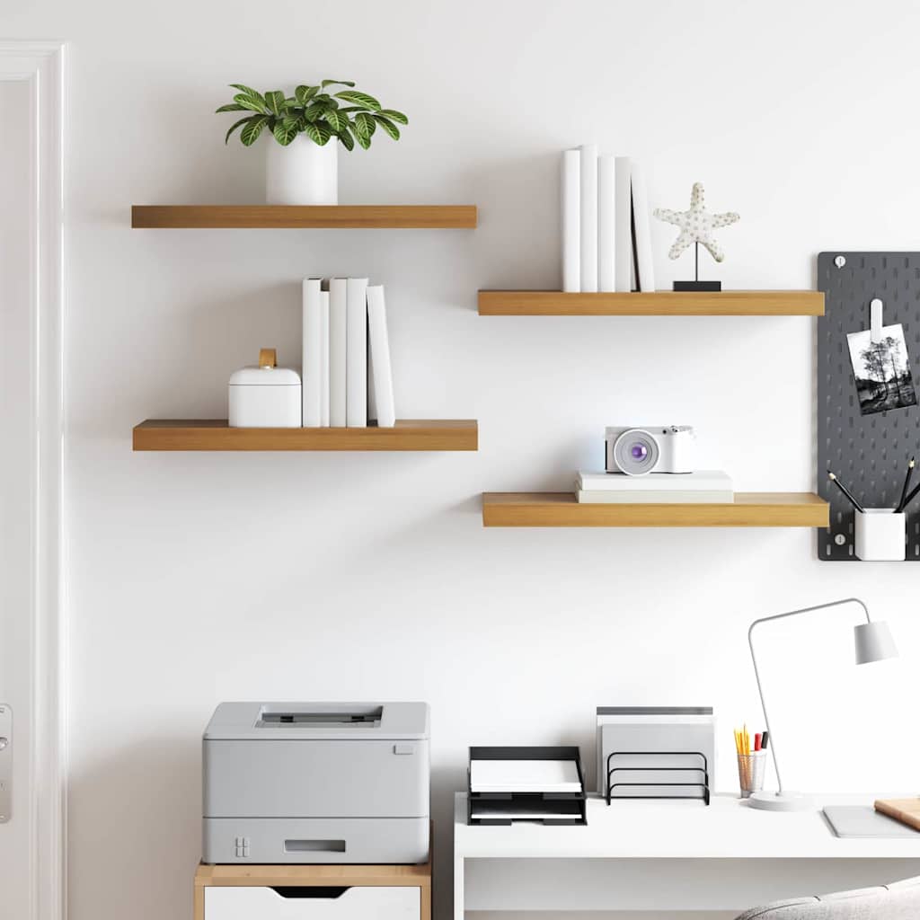 Ράφι Τοίχου 4 pcs Καφέ 60 x 23 x 4 εκ. Επεξεργασμένο ξύλο