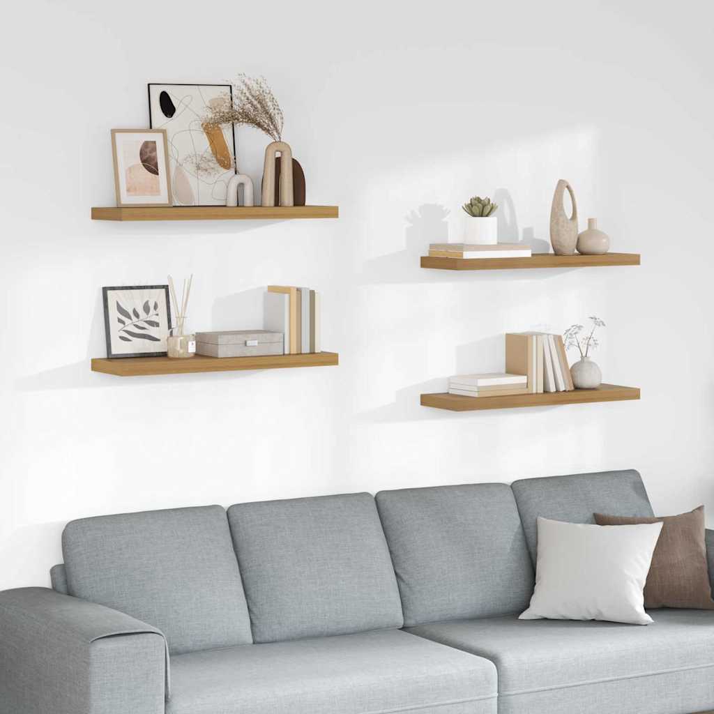 Ράφι Τοίχου Επιτοίχιο 4 τμχ. Καφέ 80 x 23,5 x 3,8 cm - Pakobazaar