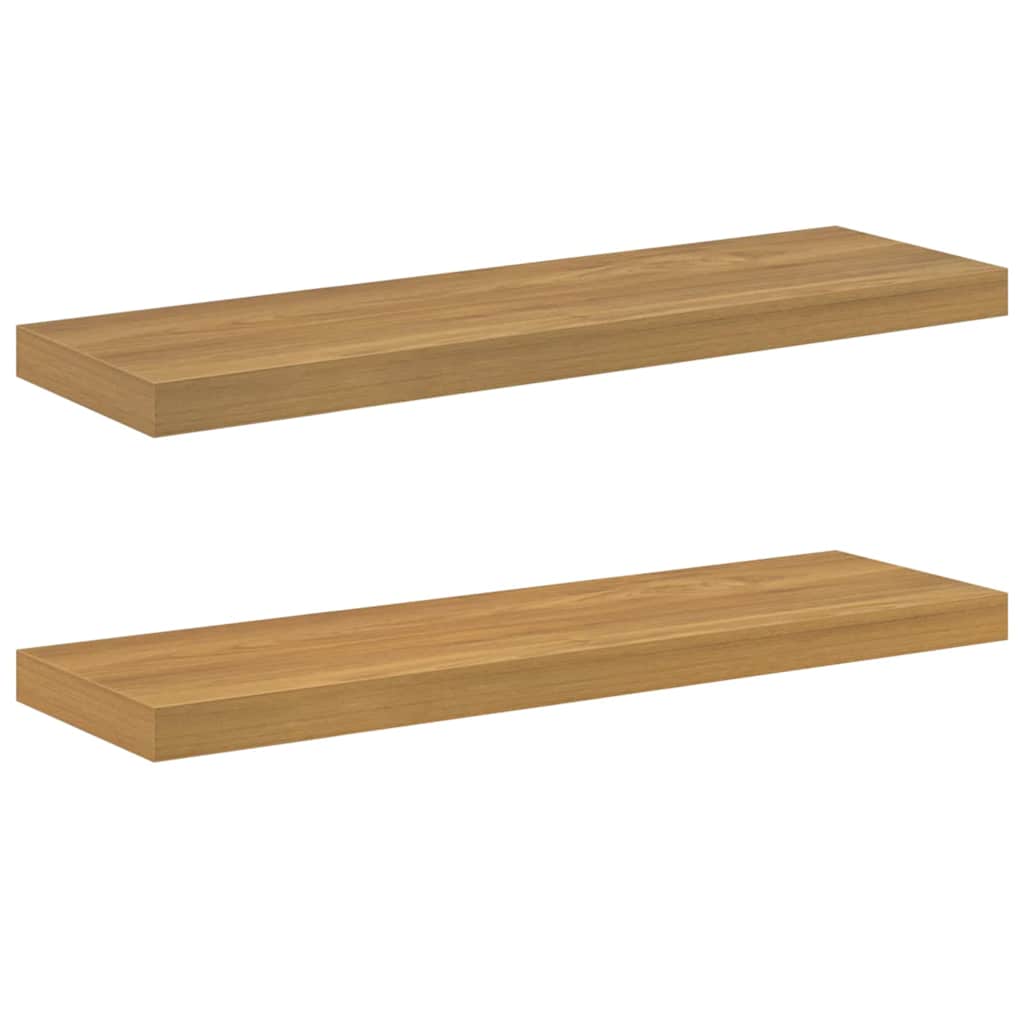 Ράφι Τοίχου 2 pcs Καφέ 90 x 23,5 x 4 εκ Επεξεργασμένο ξύλο - Pakobazaar