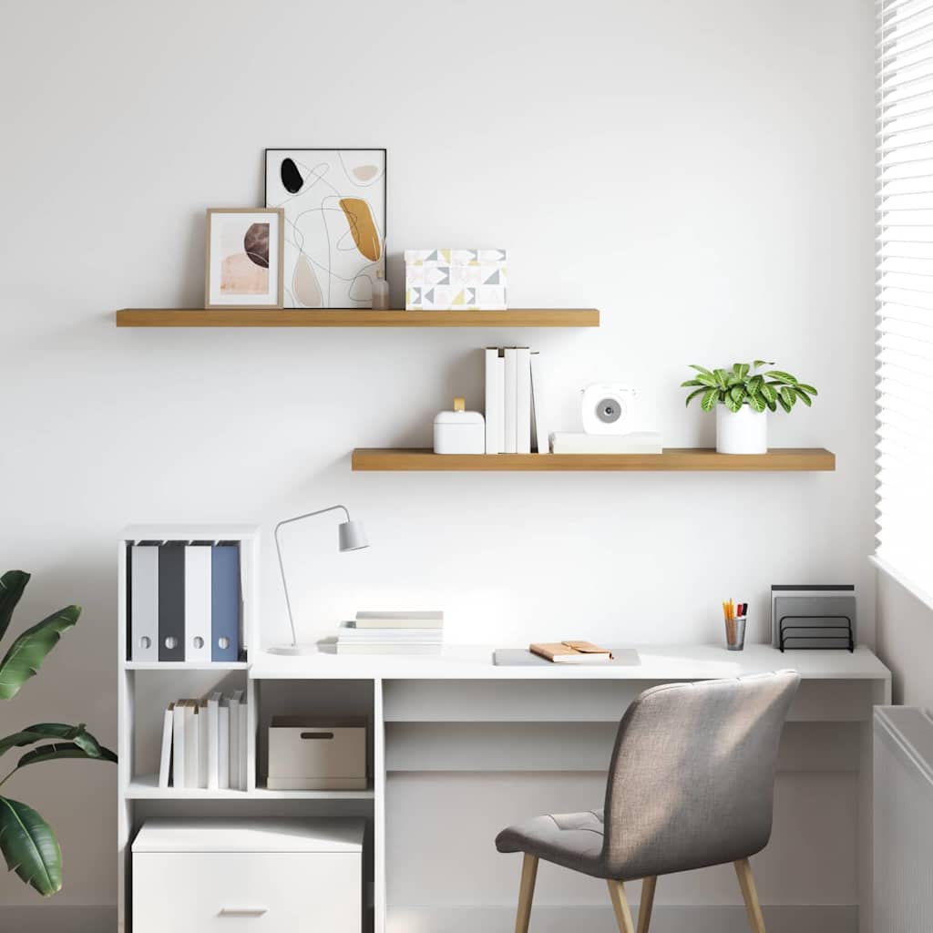 Ράφι Τοίχου 2 pcs Καφέ 120 x 23,5 x 4 εκ Επεξεργασμένο ξύλο - Pakobazaar