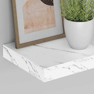 Ράφι Τοίχου Επιτοίχιο 4 pcs Λευκό Μάρμαρο 23 x 23,5 x 4 εκ - Pakobazaar