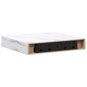 Ράφι Τοίχου Επιτοίχιο 4 pcs Λευκό Μάρμαρο 23 x 23,5 x 4 εκ - Pakobazaar