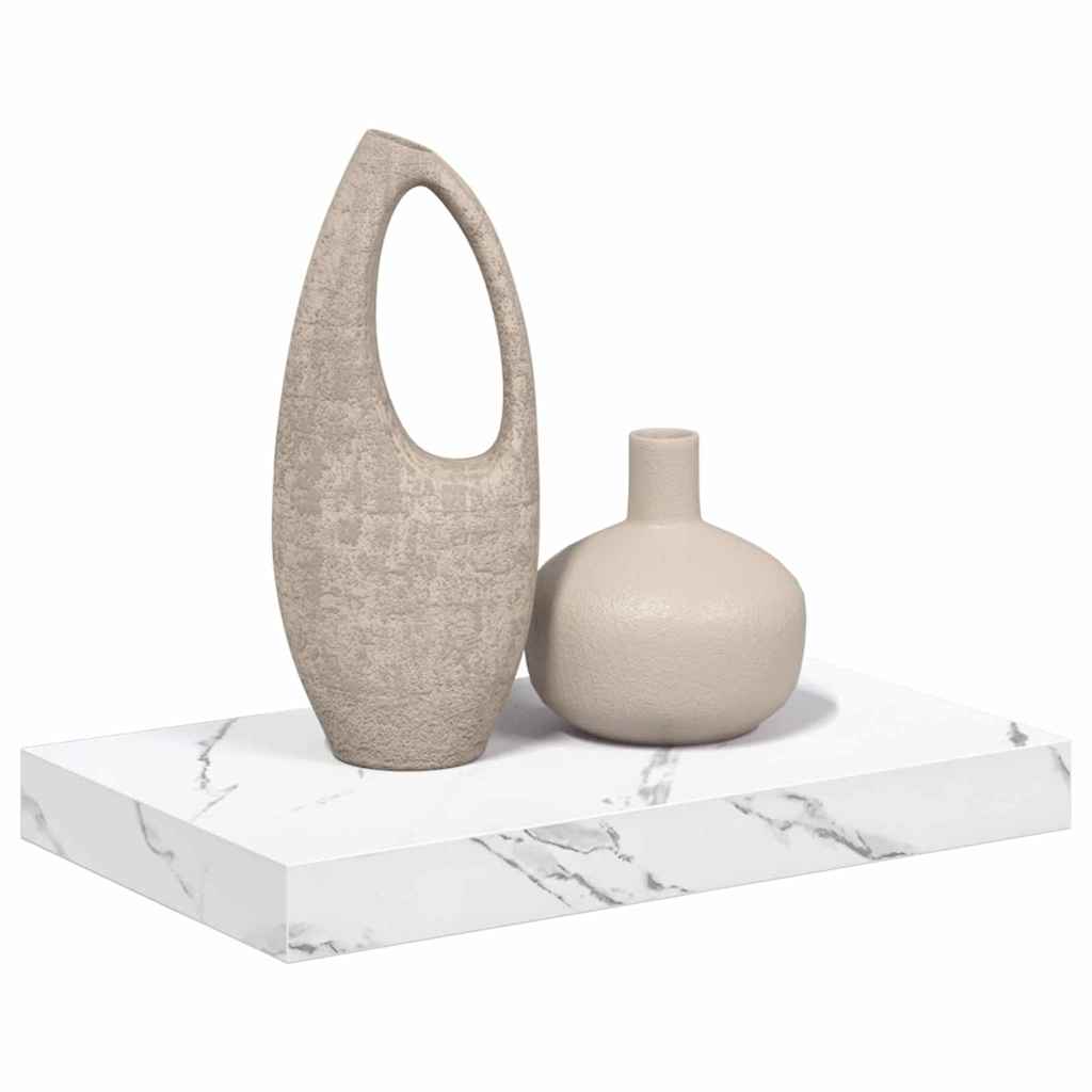 Ράφι Τοίχου Λευκό Μάρμαρο 40 x 23,5 x 4 εκ Επεξεργασμένο ξύλο