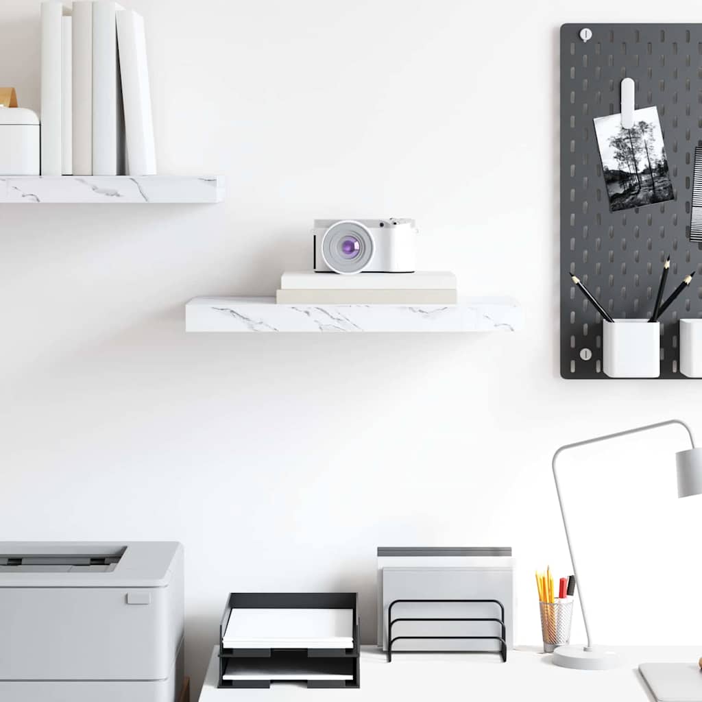 Ράφι Τοίχου Λευκό Μάρμαρο 50 x 23 x 4 εκ. Επεξεργασμένο ξύλο - Pakobazaar