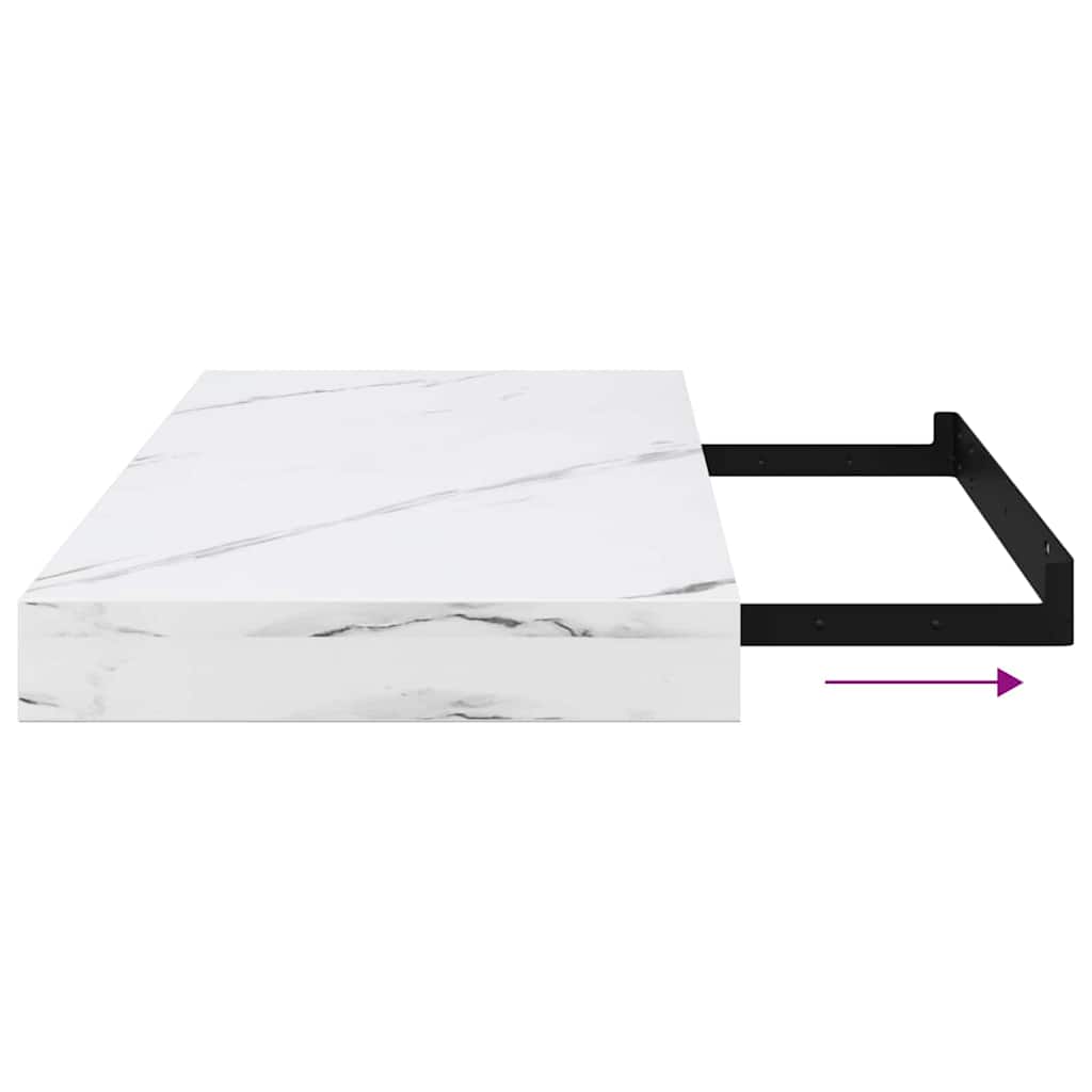 Ράφι Τοίχου Λευκό Μάρμαρο 50 x 23 x 4 εκ. Επεξεργασμένο ξύλο - Pakobazaar