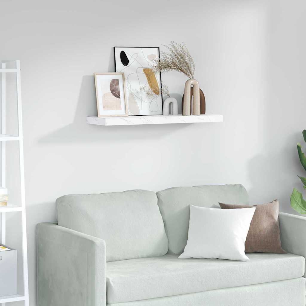 Ράφι Τοίχου Λευκό Μάρμαρο 90 x 23,5 x 4 εκ Επεξεργασμένο ξύλο - Pakobazaar