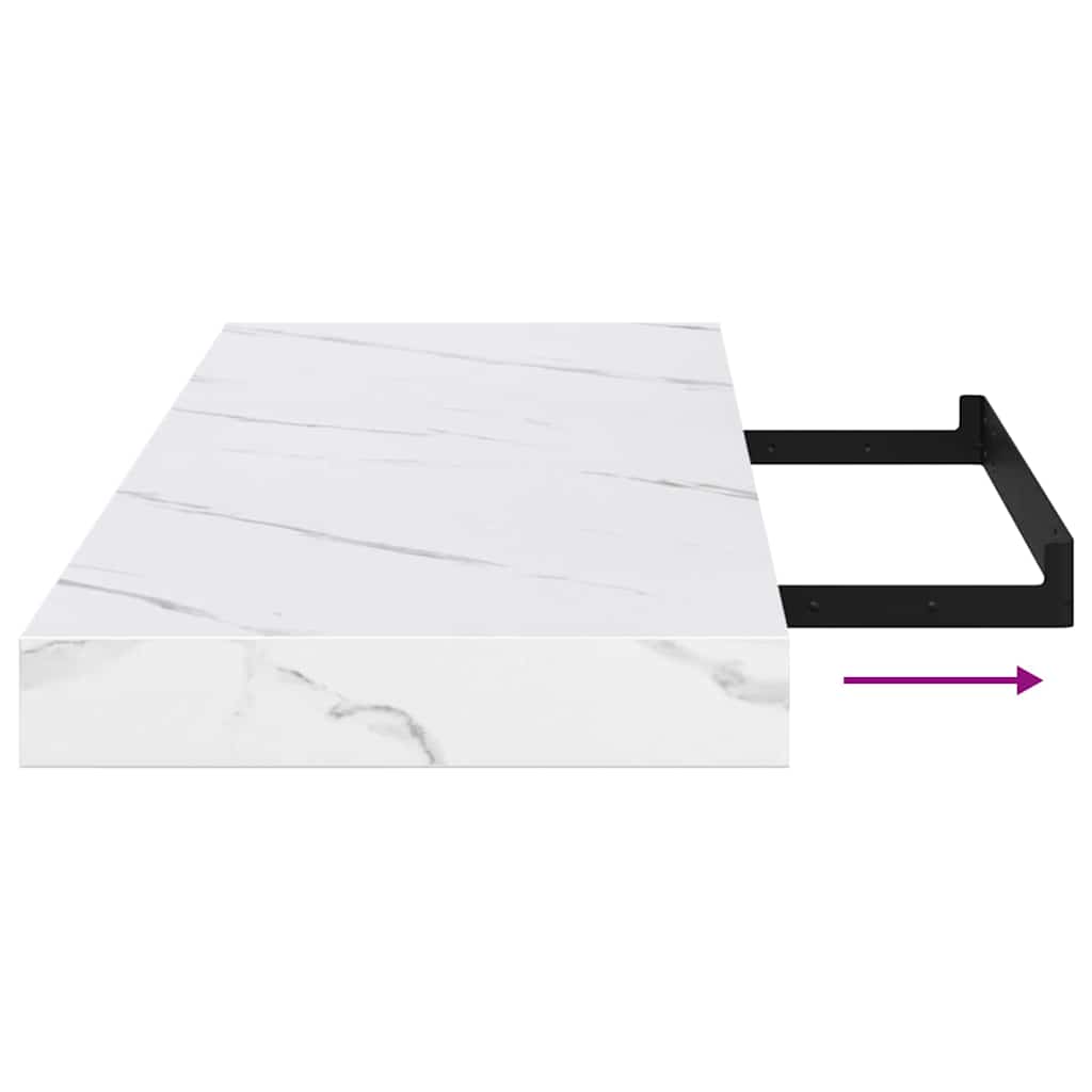 Ράφι Τοίχου Λευκό Μάρμαρο 90 x 23,5 x 4 εκ Επεξεργασμένο ξύλο - Pakobazaar