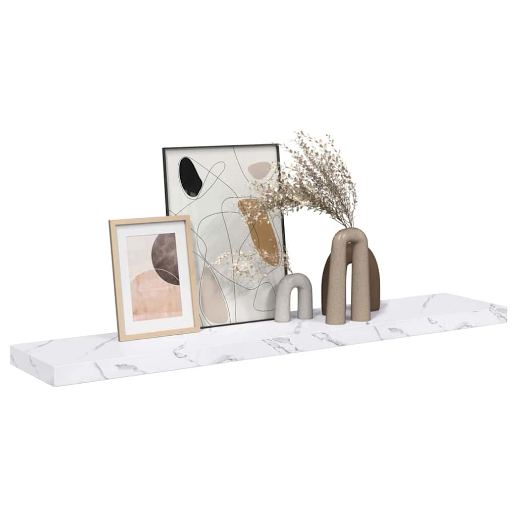 Ράφι Τοίχου Λευκό Μάρμαρο 120 x 23,5 x 4 εκ Επεξεργασμένο ξύλο - Pakobazaar