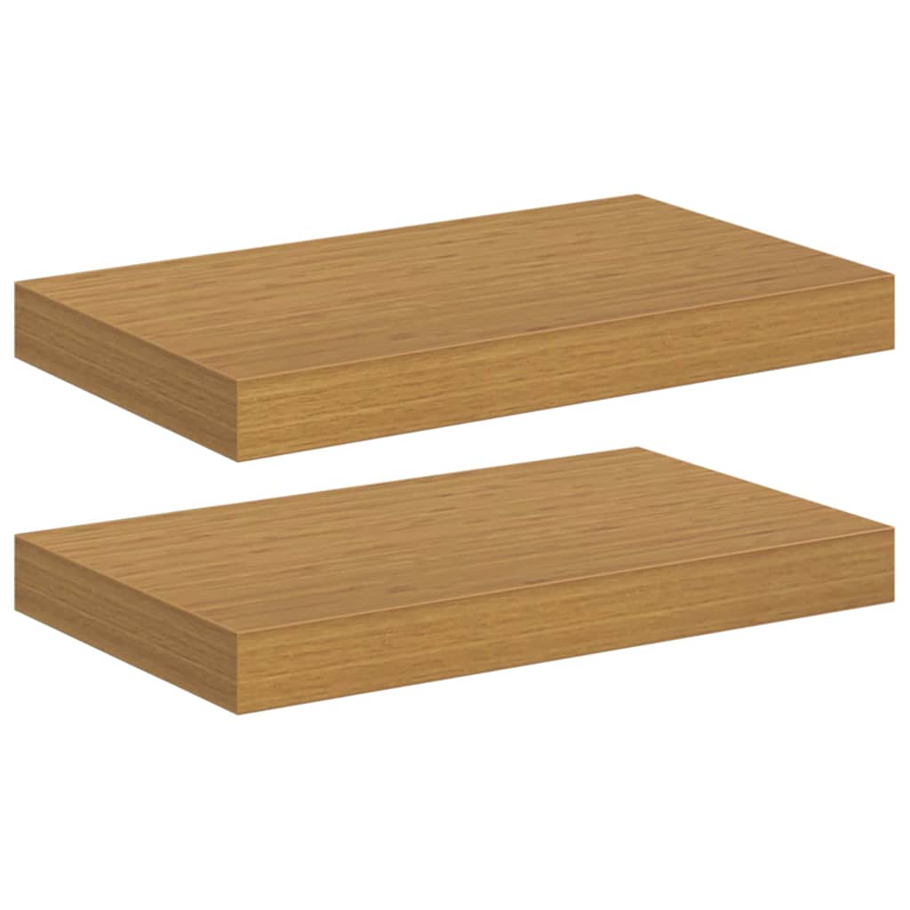 Ράφι Τοίχου 2 pcs Μπεζ 40 x 23,5 x 4 εκ Επεξεργασμένο ξύλο