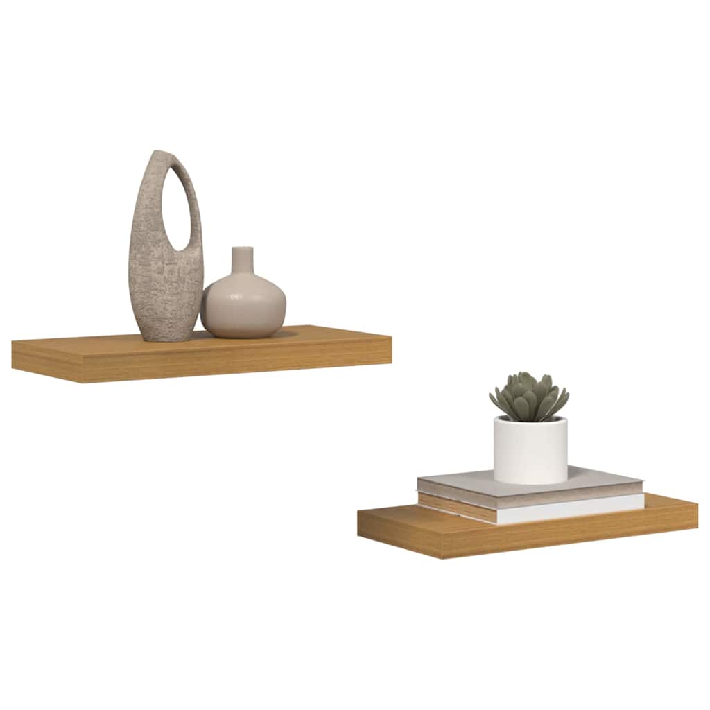 Ράφι Τοίχου 2 pcs Μπεζ 50 x 23 x 4 εκ. Επεξεργασμένο ξύλο - Pakobazaar