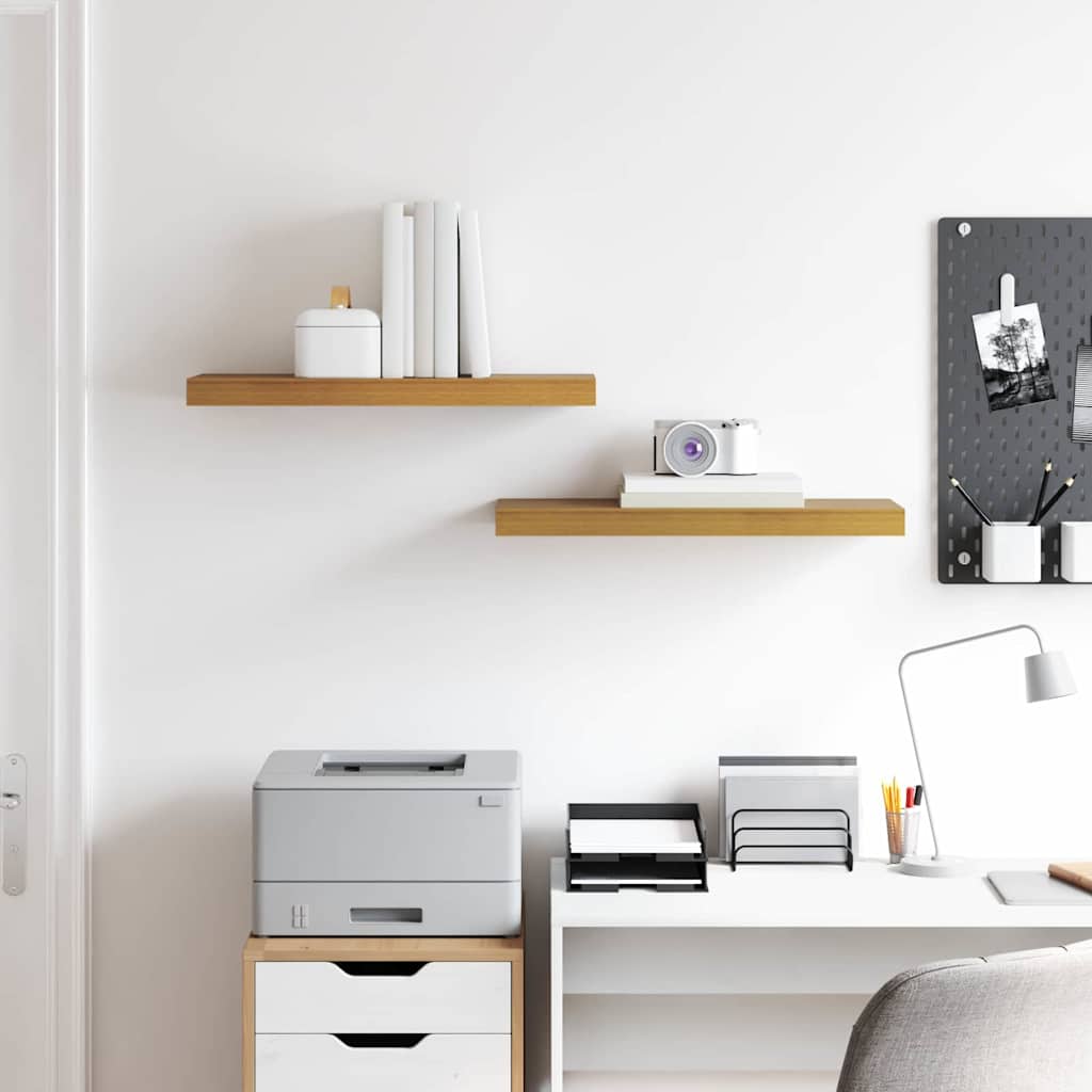 Ράφι Τοίχου 2 pcs Μπεζ 60 x 23,5 x 4 εκ Επεξεργασμένο ξύλο