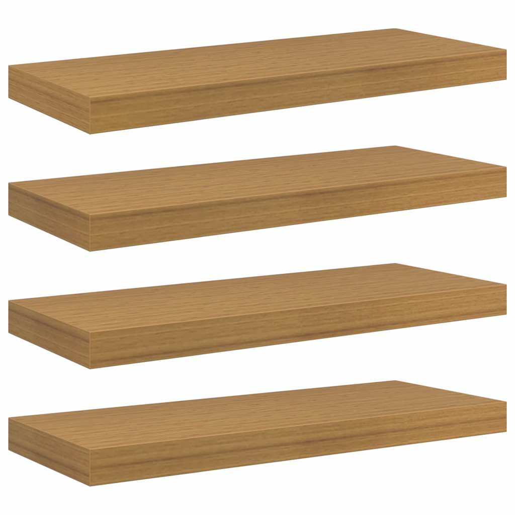 Ράφι Τοίχου 4 pcs Μπεζ 60 x 23 x 4 εκ. Επεξεργασμένο ξύλο