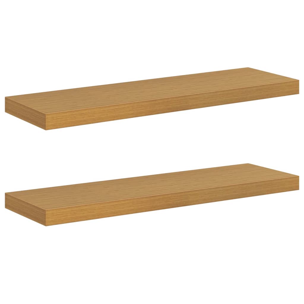 Ράφι Τοίχου 2 pcs Μπεζ 80 x 23,5 x 4 εκ Επεξεργασμένο ξύλο