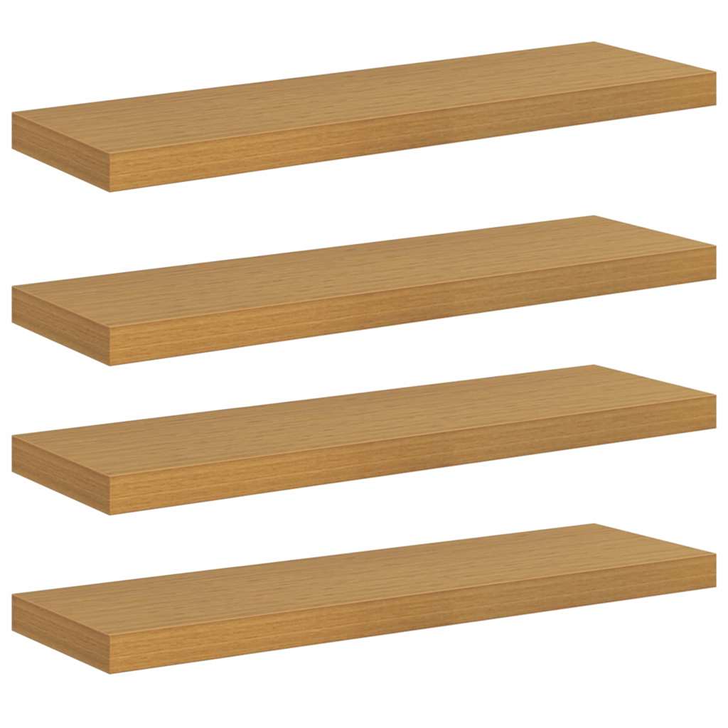 Ράφι Τοίχου 4 pcs Μπεζ 80 x 23,5 x 4 εκ Επεξεργασμένο ξύλο