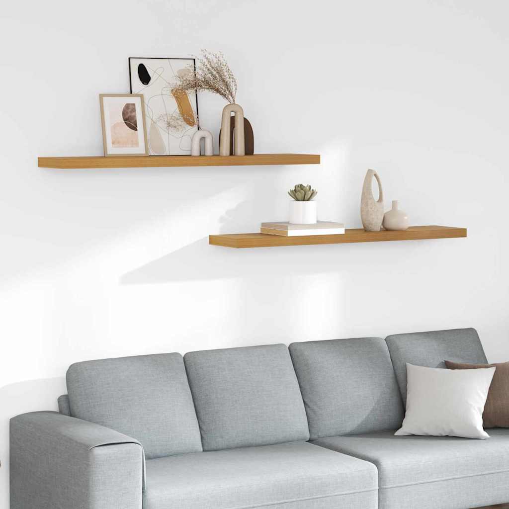 Ράφι Τοίχου 2 pcs Μπεζ 120 x 23,5 x 4 εκ Επεξεργασμένο ξύλο - Pakobazaar