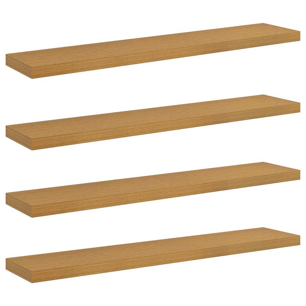 Ράφι Τοίχου 4 pcs Μπεζ 120 x 23,5 x 4 εκ Επεξεργασμένο ξύλο - Pakobazaar