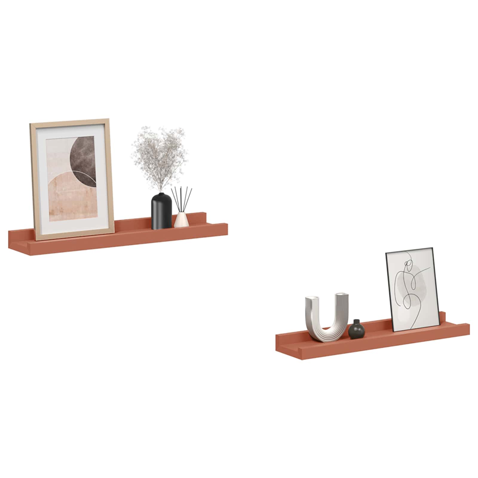 Ράφι Τοίχου Επιτοίχιο 2 pcs Κόκκινο 40 x 9 x 3 cm