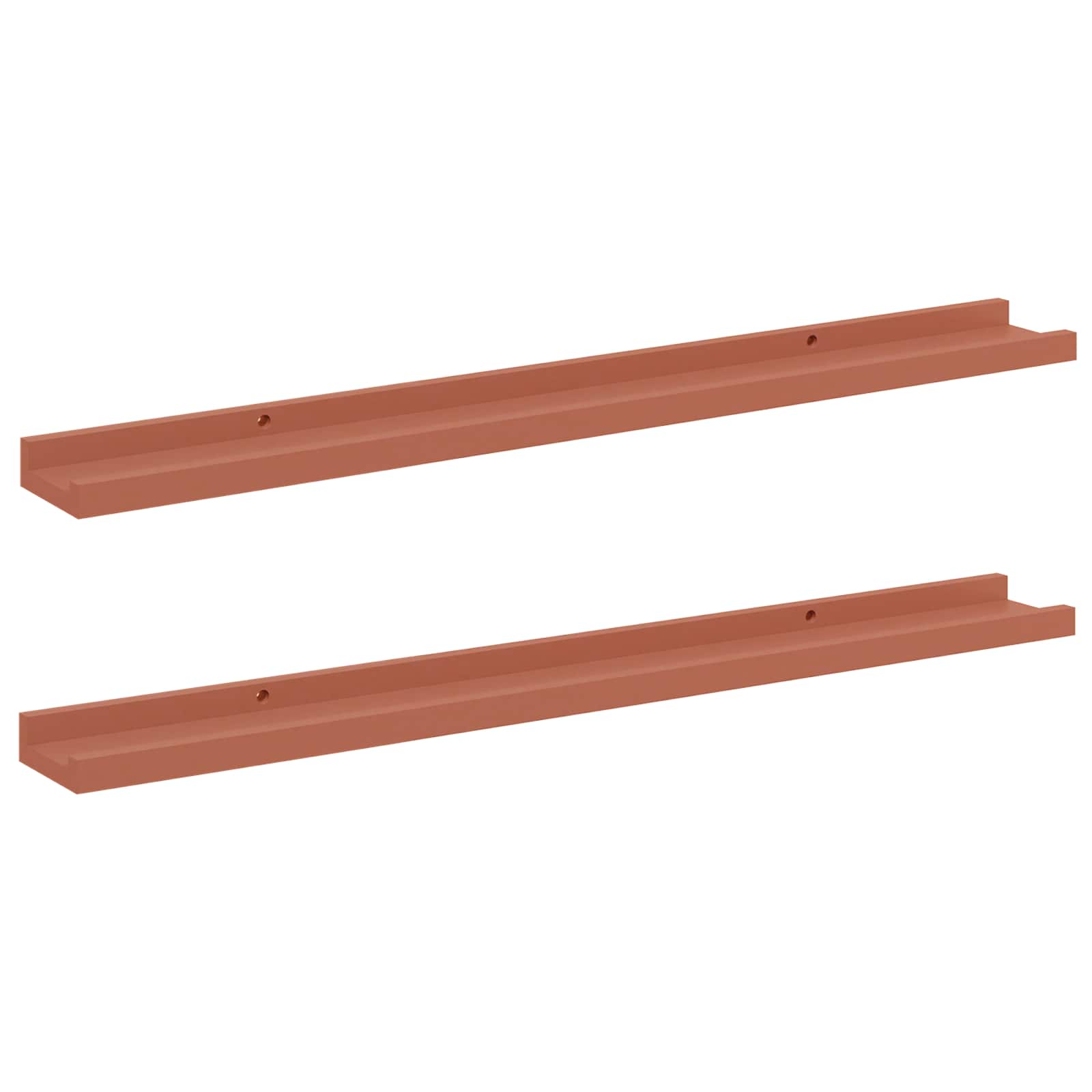 Ράφι Τοίχου 2 pcs Κόκκινο 80 x 9 x 3 cm Επεξεργασμένο ξύλο - Pakobazaar