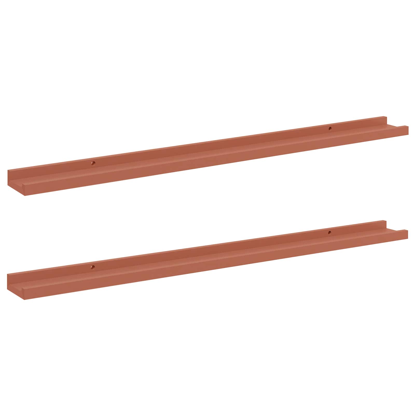 Ράφι Τοίχου Επιτοίχιο 2 pcs Κόκκινο 100 x 9 x 3 cm