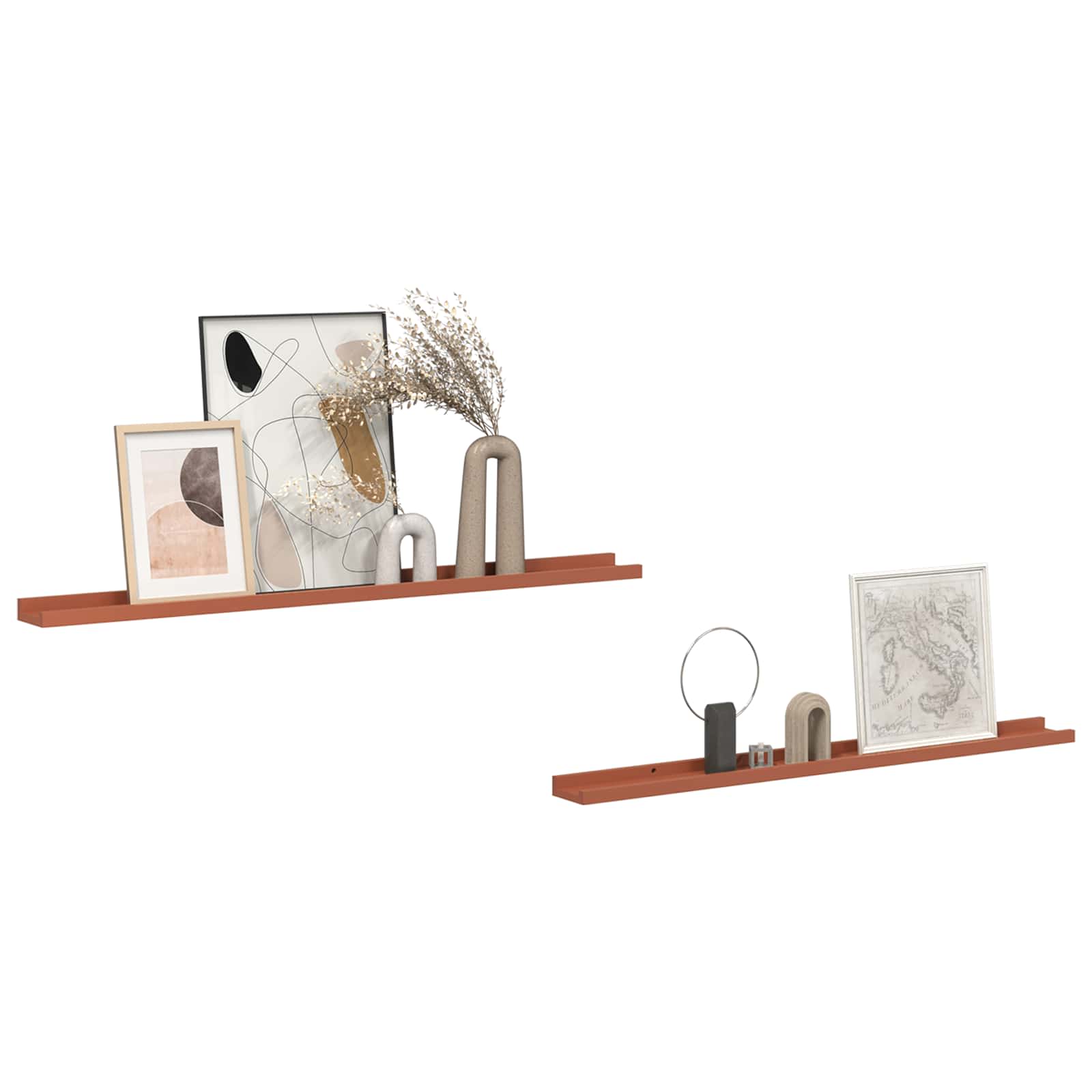 Ράφι Τοίχου Επιτοίχιο 2 pcs Κόκκινο 100 x 9 x 3 cm