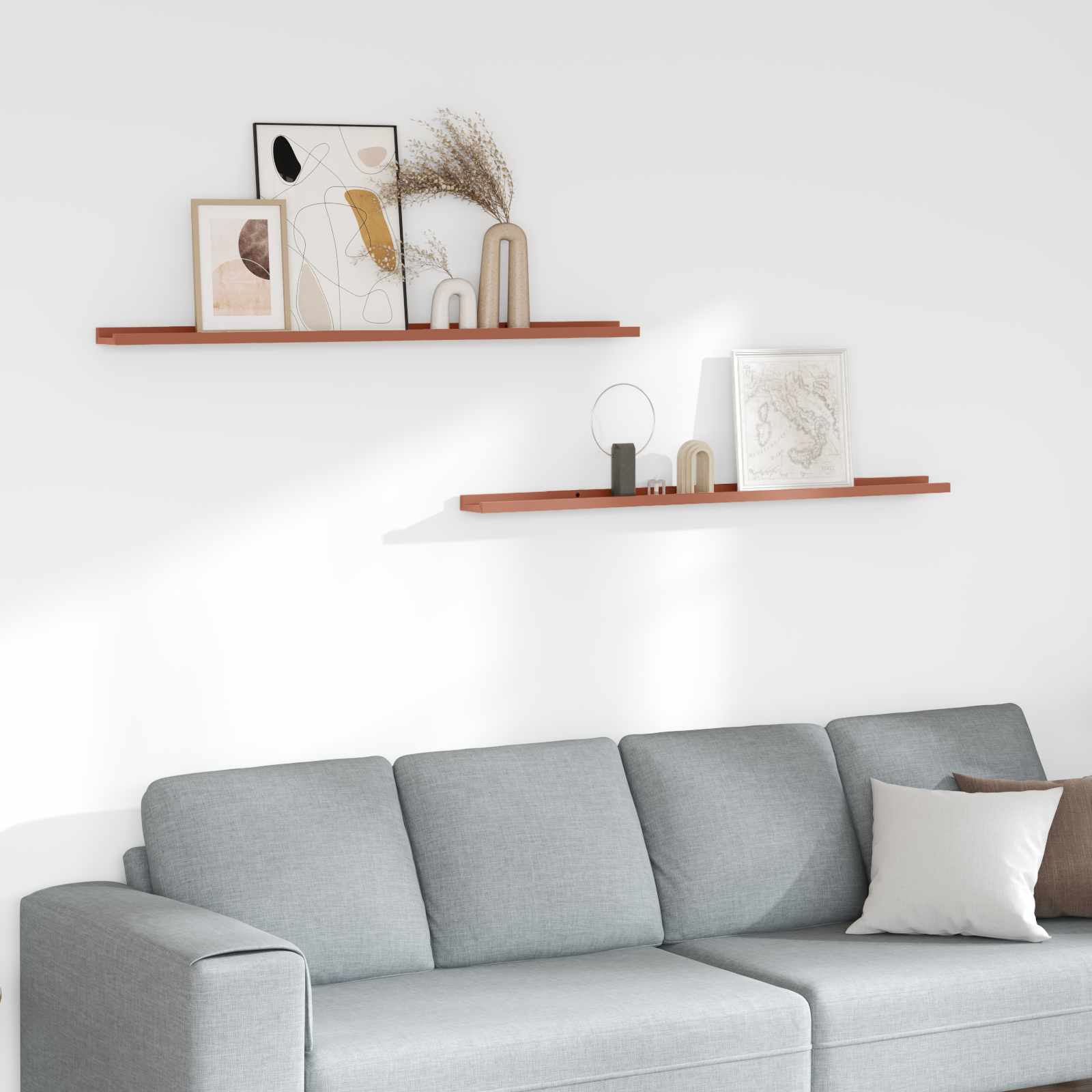 Ράφι Τοίχου 2 pcs Κόκκινο 115 x 9 x 3 cm Επεξεργασμένο ξύλο - Pakobazaar
